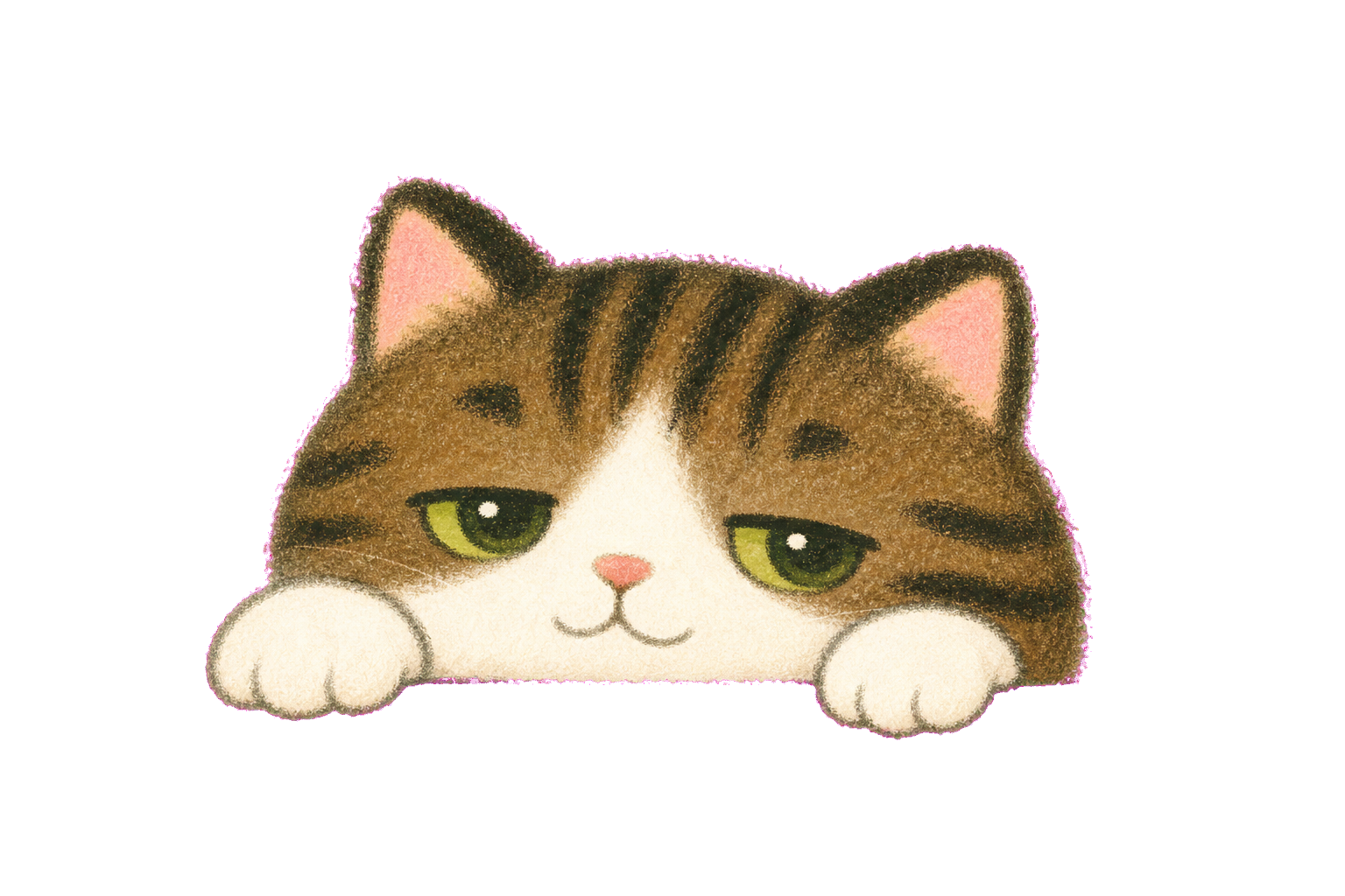 FAQカードに手をかける猫のキャラクター