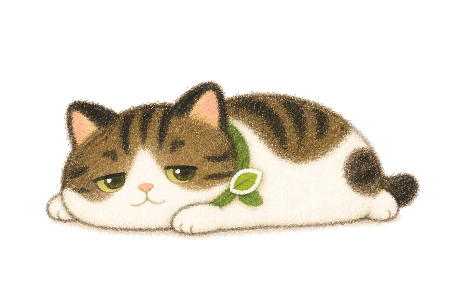 だらっと寝そべる猫のキャラクター